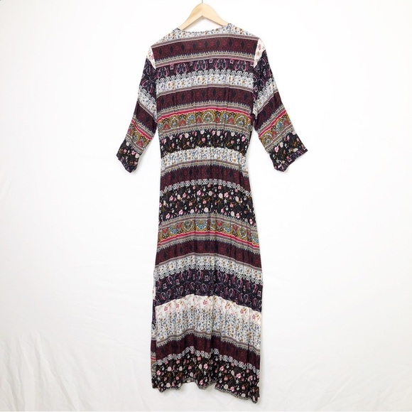 Bohemian multicolored, button-down maxi dress - Picture 7 of 9